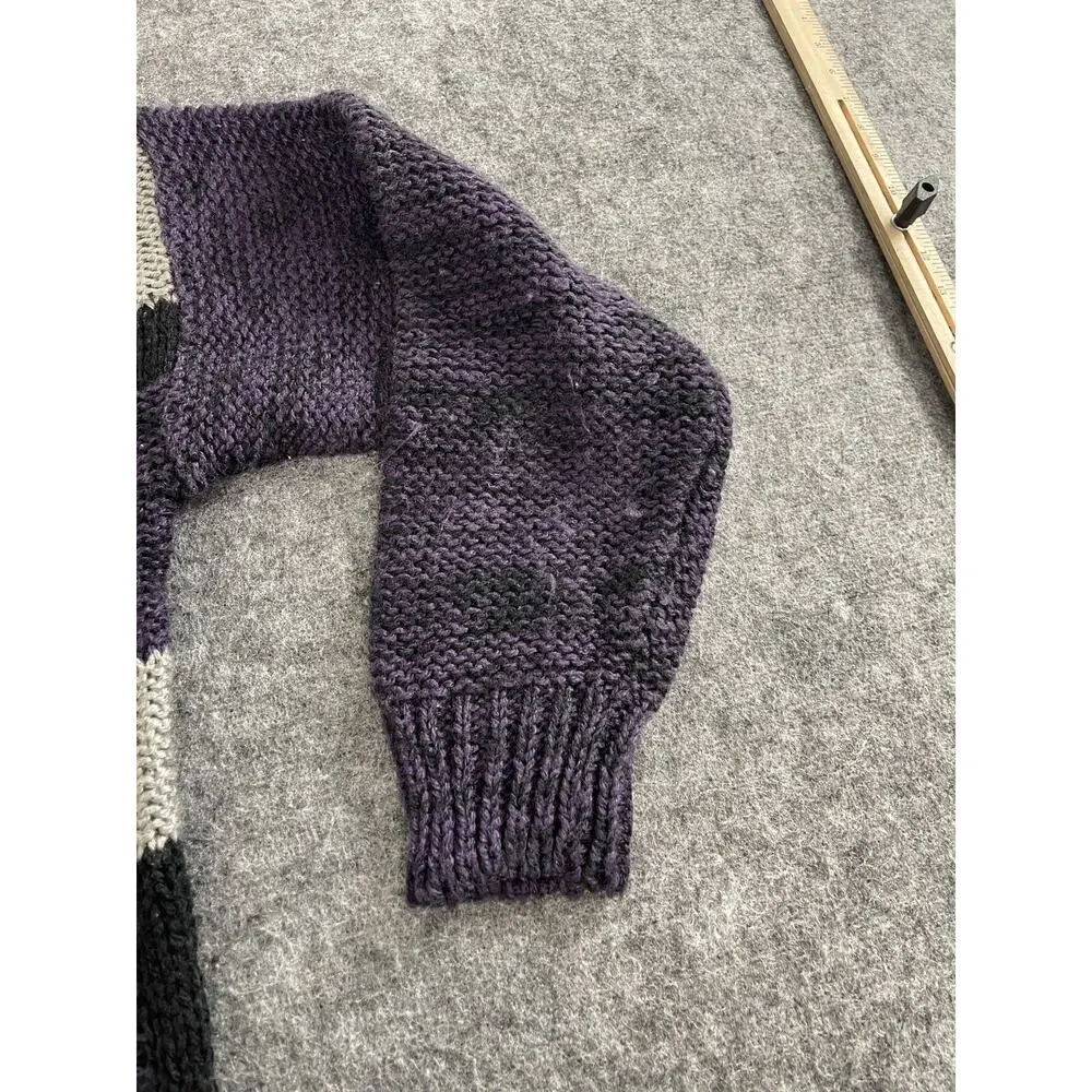 Sears Roebuck Sweater Mens Medium Vintage Hand Knit Pullover Purple N117